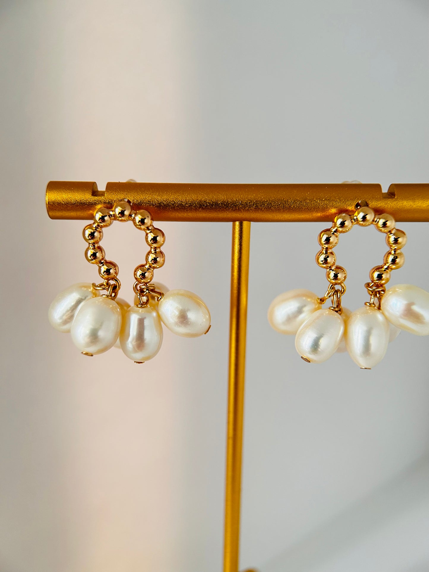 14K Gold plated Freshwater Pearls Earring Studs