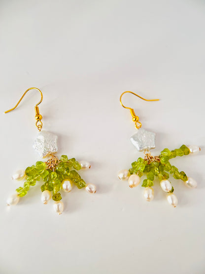 Christmas Tree -Lemon Green crystals Dangles