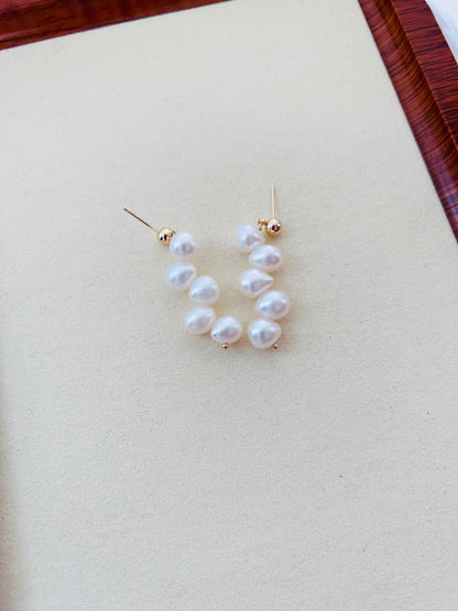 28 Drilled Holes Pearl Earrings